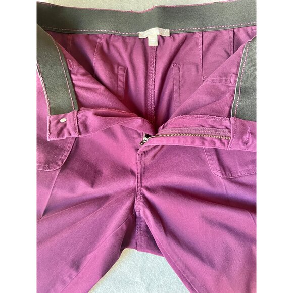 Woman Within Burgundy Brushed Denim Pants 16W  Stretch Cotton Blend  Pockets - Picture 8 of 10